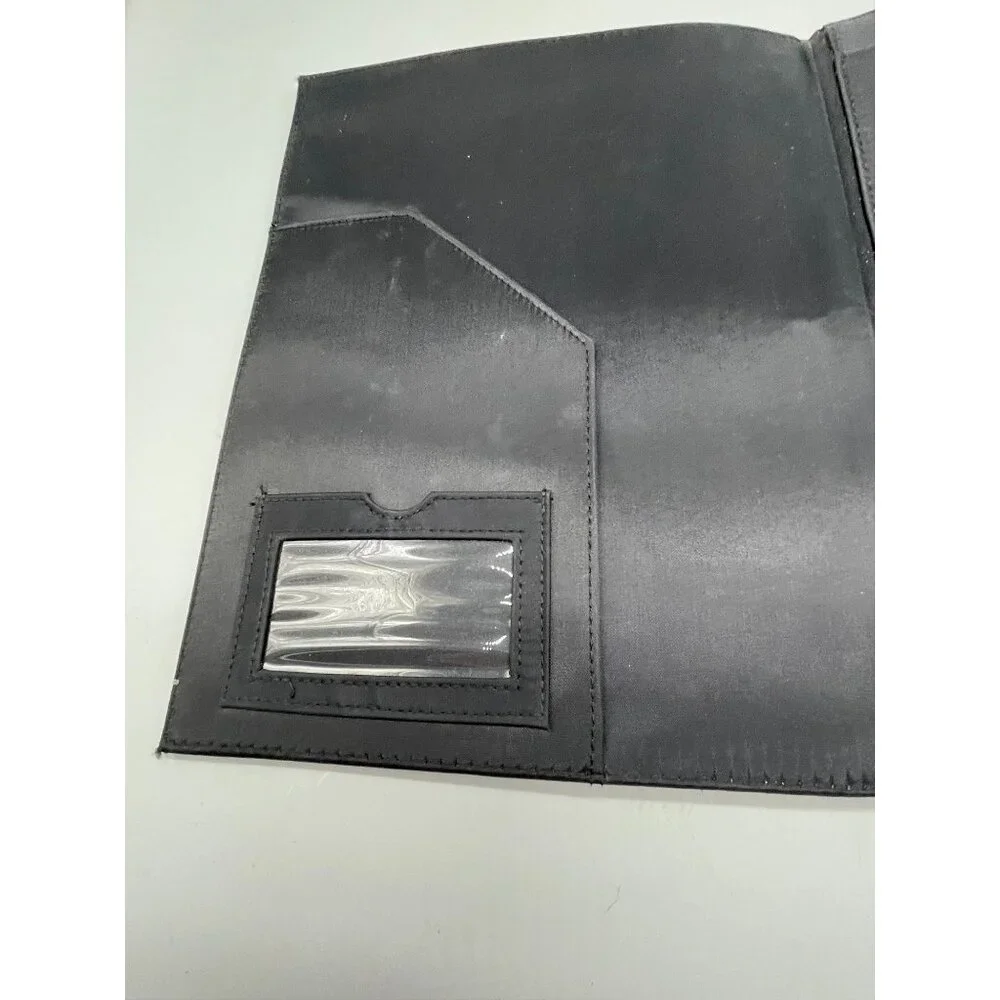 leather portfolio case notepad black 9x12